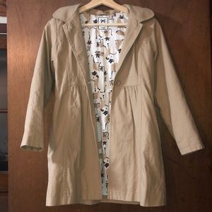 Gymboree Girls Cat Print Trench Coat Sz 10-12